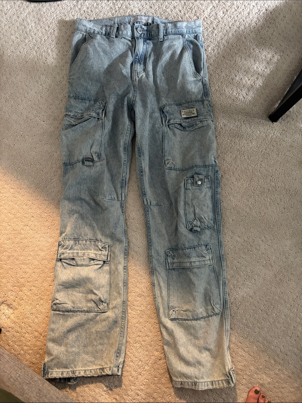 PacSun Light Blue Denim Cargo Pants